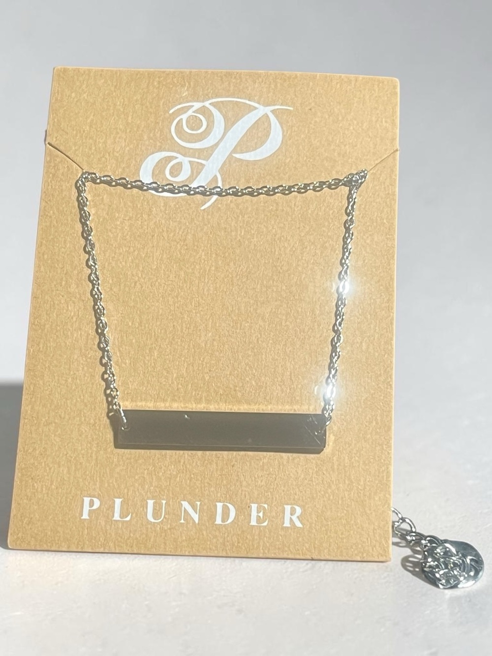 Plunder Silver Bar Necklace - Silver
